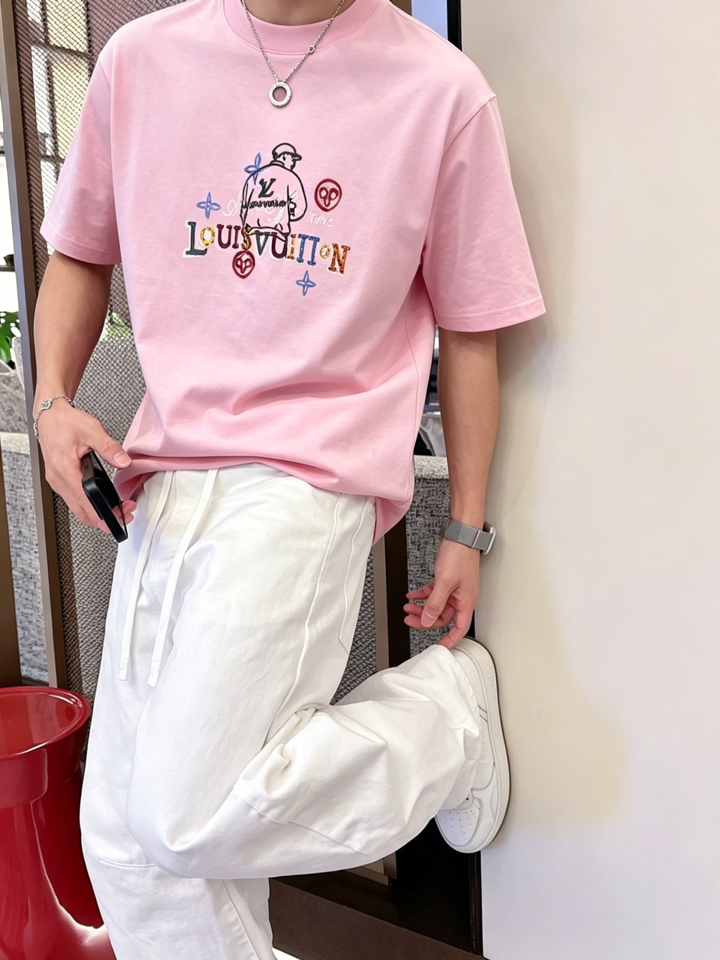 ルイ・ヴィトン「Louis Vuitton」ロゴプリントTシャツ / ショートスリーブ クルーネック