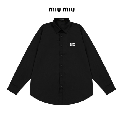 Miu Miuミュウミュウ ブランドロゴ ロングスリーブシャツ / シャツ