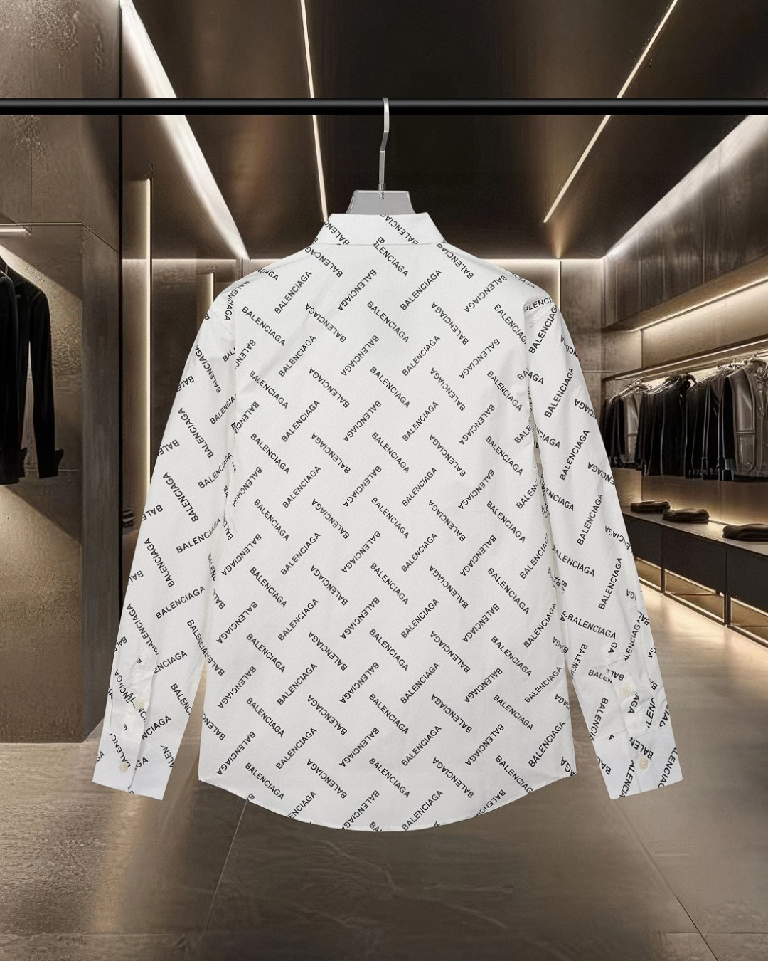 Balenciagaバレンシアガ オールオーバーロゴシャツ / ロングスリーブシャツ