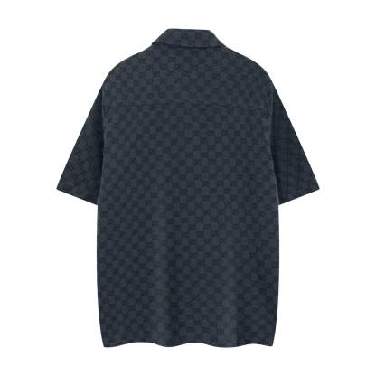 グッチ「Gucci」グッチ オールオーバーロゴ ショートスリーブシャツ / デニムシャツ