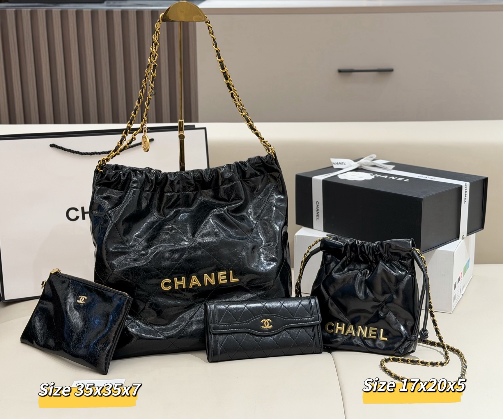 シャネル「Chanel」コンビネーションバッグ3点セット / トートバッグ＆ポーチセット