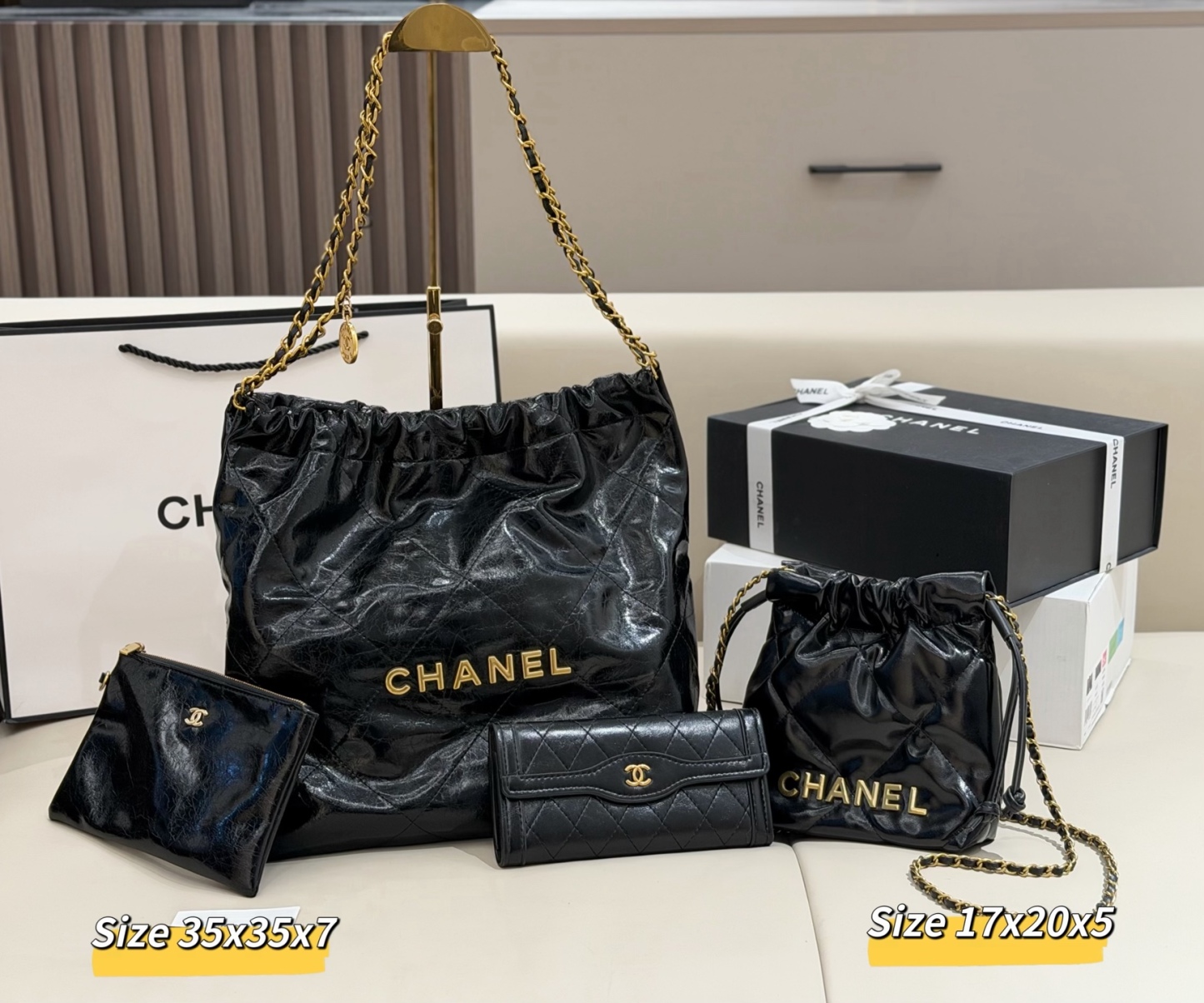 シャネル「Chanel」コンビネーションバッグ3点セット / トートバッグ＆ポーチセット