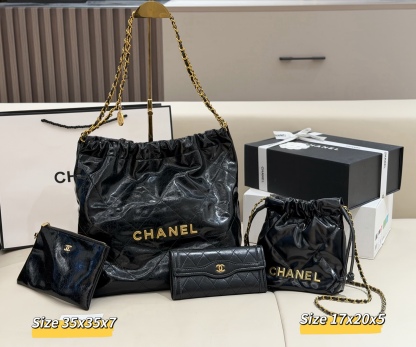 シャネル「Chanel」コンビネーションバッグ3点セット / トートバッグ＆ポーチセット