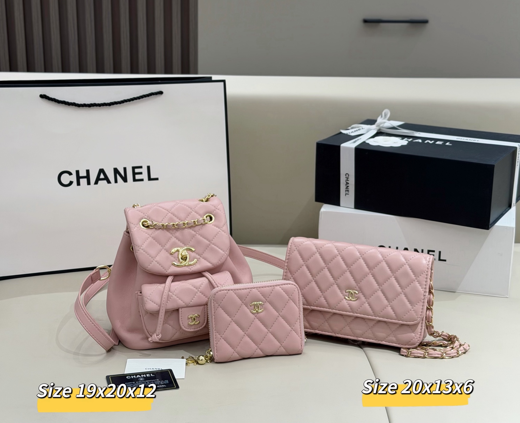 シャネル「Chanel」コンビネーションバッグ3点セット / トートバッグ＆ポーチセット