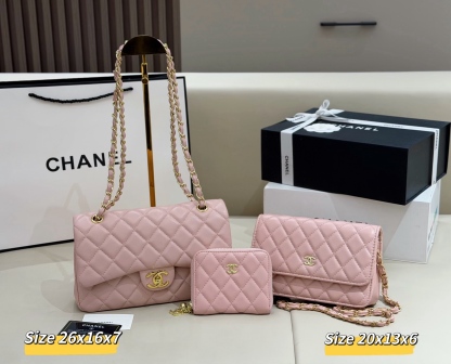 シャネル「Chanel」コンビネーションバッグ3点セット / トートバッグ＆ポーチセット