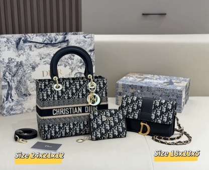 ディオール「Dior」コンビネーションバッグ3点セット / トートバッグ＆ポーチセット