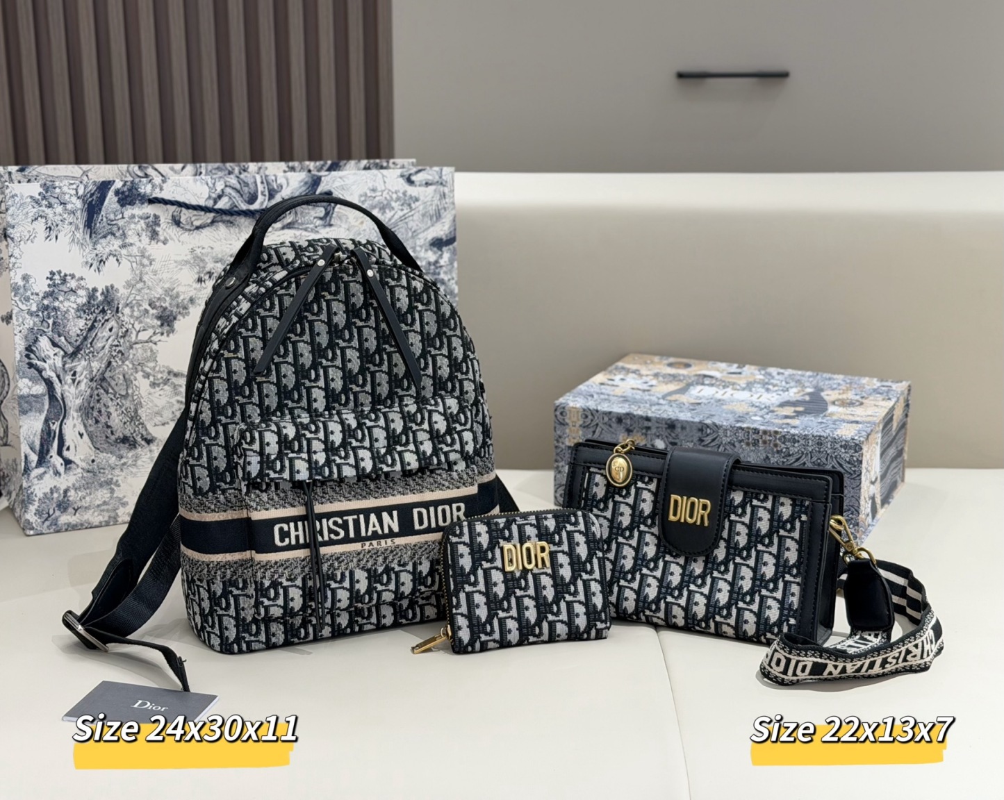 ディオール「Dior」コンビネーションバッグ3点セット / トートバッグ＆ポーチセット
