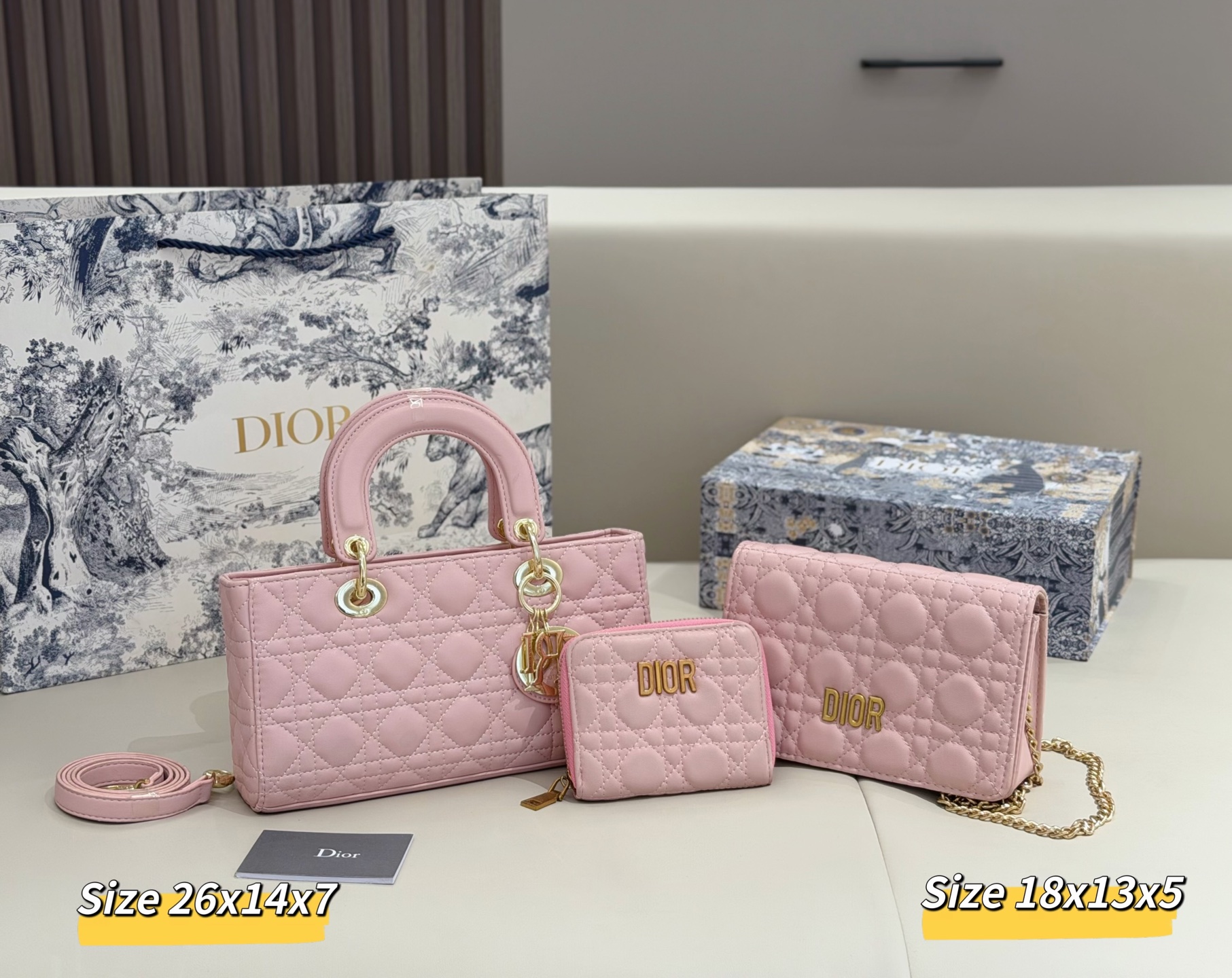 ディオール「Dior」コンビネーションバッグ3点セット / トートバッグ＆ポーチセット
