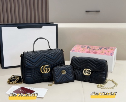 グッチ「Gucci」コンビネーションバッグ3点セット / トートバッグ＆ポーチセット
