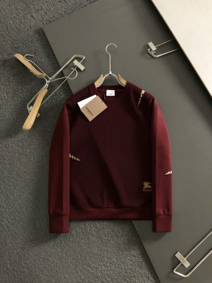 バーバリー「Burberry」バーバリー チェック×ナイト刺繍 クルーネックスウェットシャツ / ロングスリーブスウェット