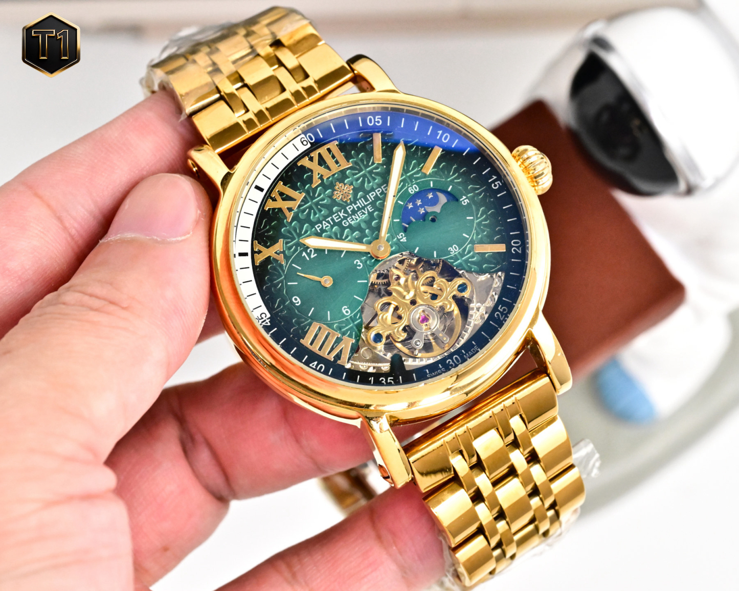 Patek Philippe パテック・フィリップ デザイン 大型テンプ メンズ オートマティックウォッチ / 機械式腕時計