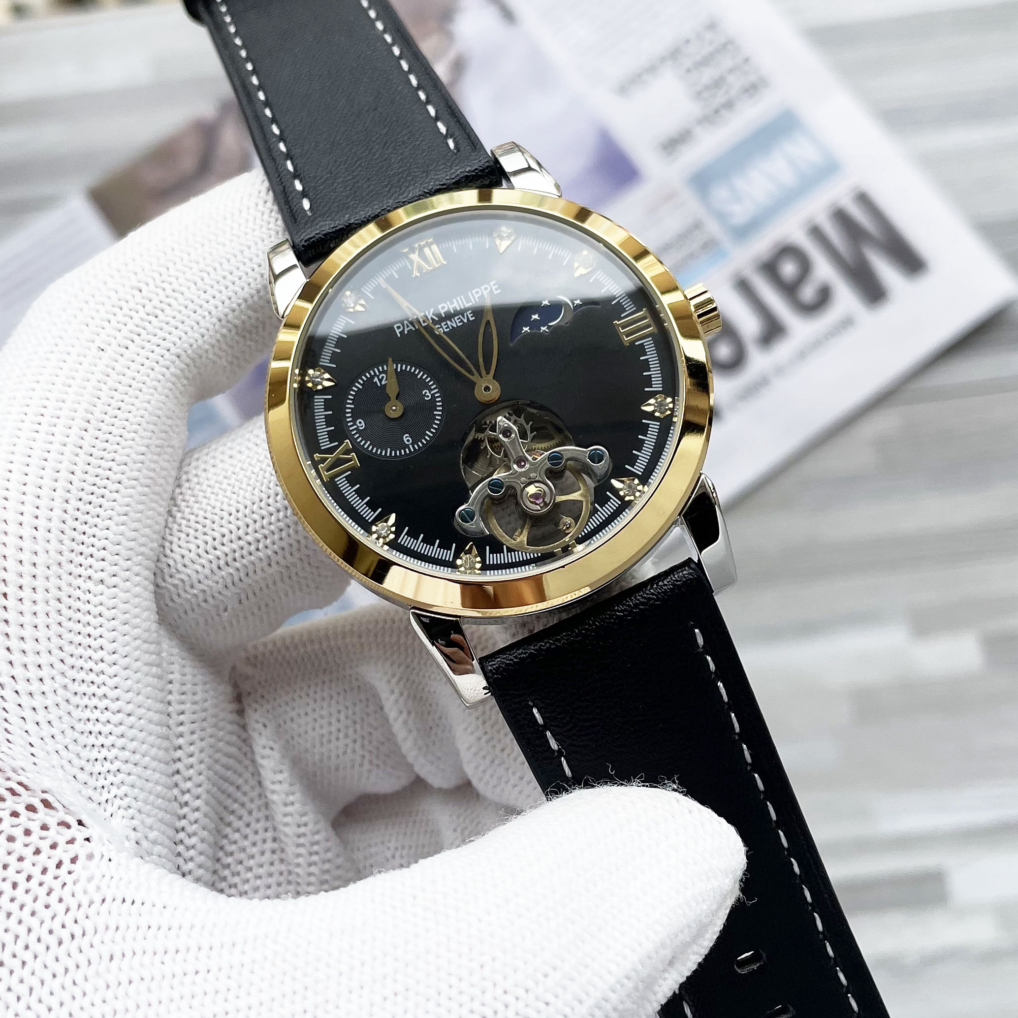 Patek Philippe パテック・フィリップ スタイル 2針 メンズ オートマティック腕時計 / ビジネスカジュアル