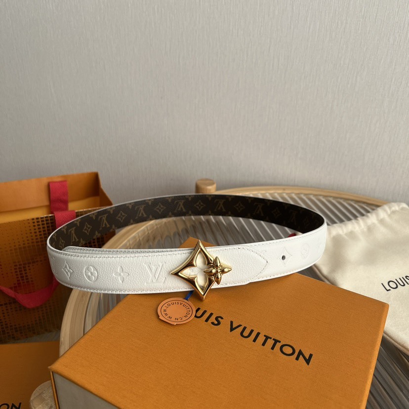 ルイ・ヴィトン「Louis Vuitton」ベルト･フラワーグラム 30MM リバーシブル