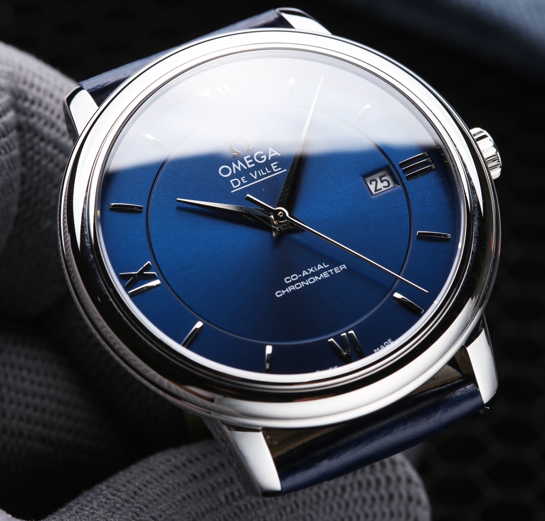 オメガ「Omega」デビル プレステージ カップルウォッチ メンズ39.5MM＆レディース32.7MM スチール＆レザーストラップ