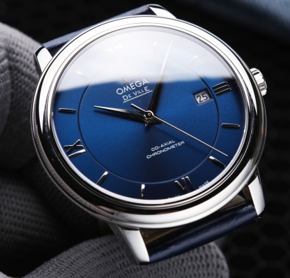 オメガ「Omega」デビル プレステージ カップルウォッチ メンズ39.5MM＆レディース32.7MM スチール＆レザーストラップ