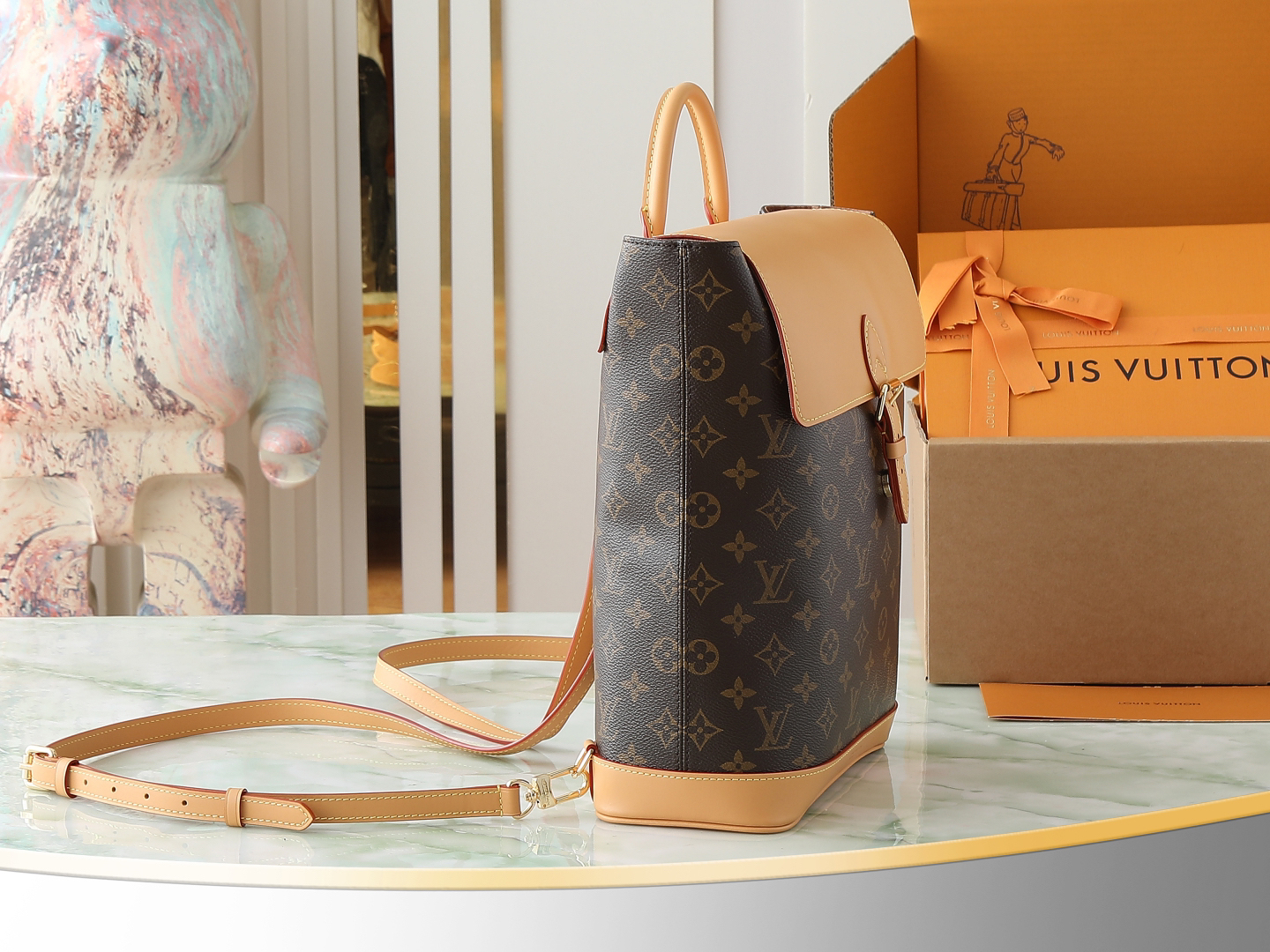 ルイ・ヴィトン「Louis Vuitton」モノグラム レザー バックパック SOHO リュックサック