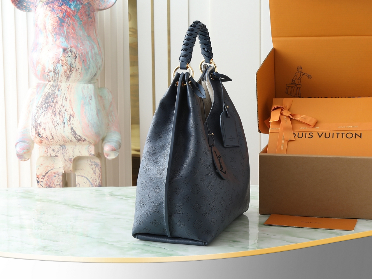 ルイ・ヴィトン「Louis Vuitton」CARMEL ハンドバッグ ネイビー