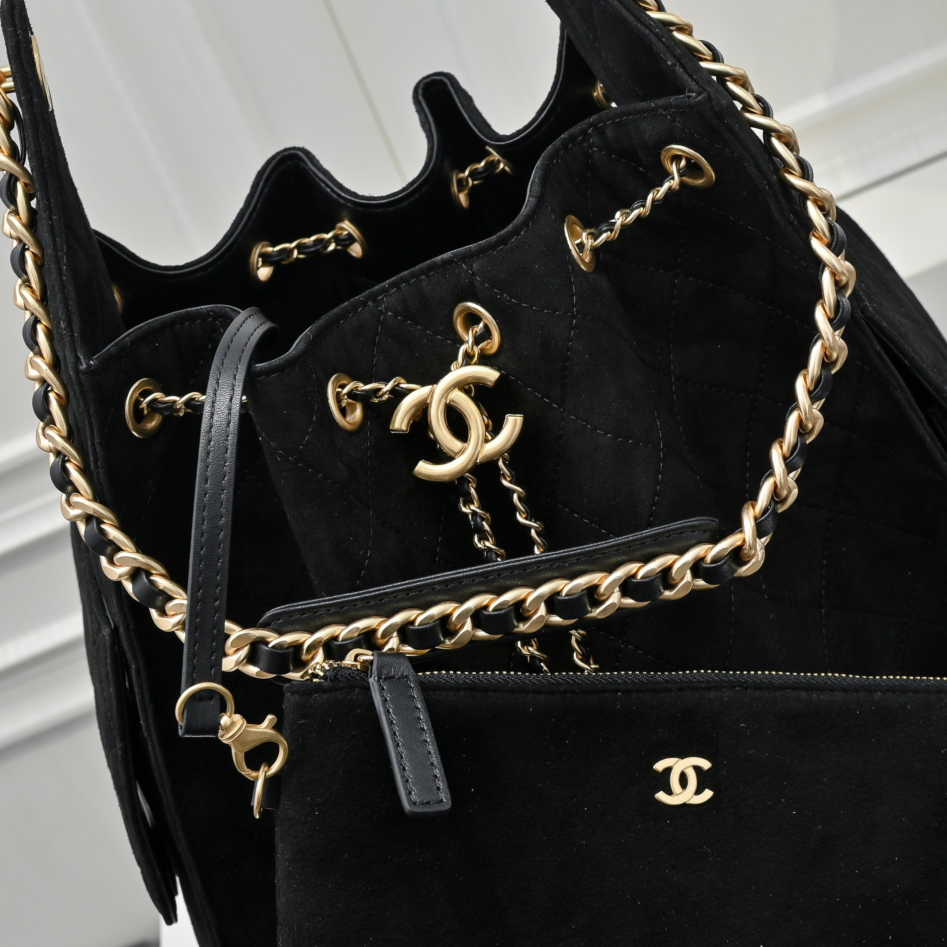 シャネル「Chanel」シャネル 25C スエード×カーフスキン ホーボーバッグ / ショルダーバッグ