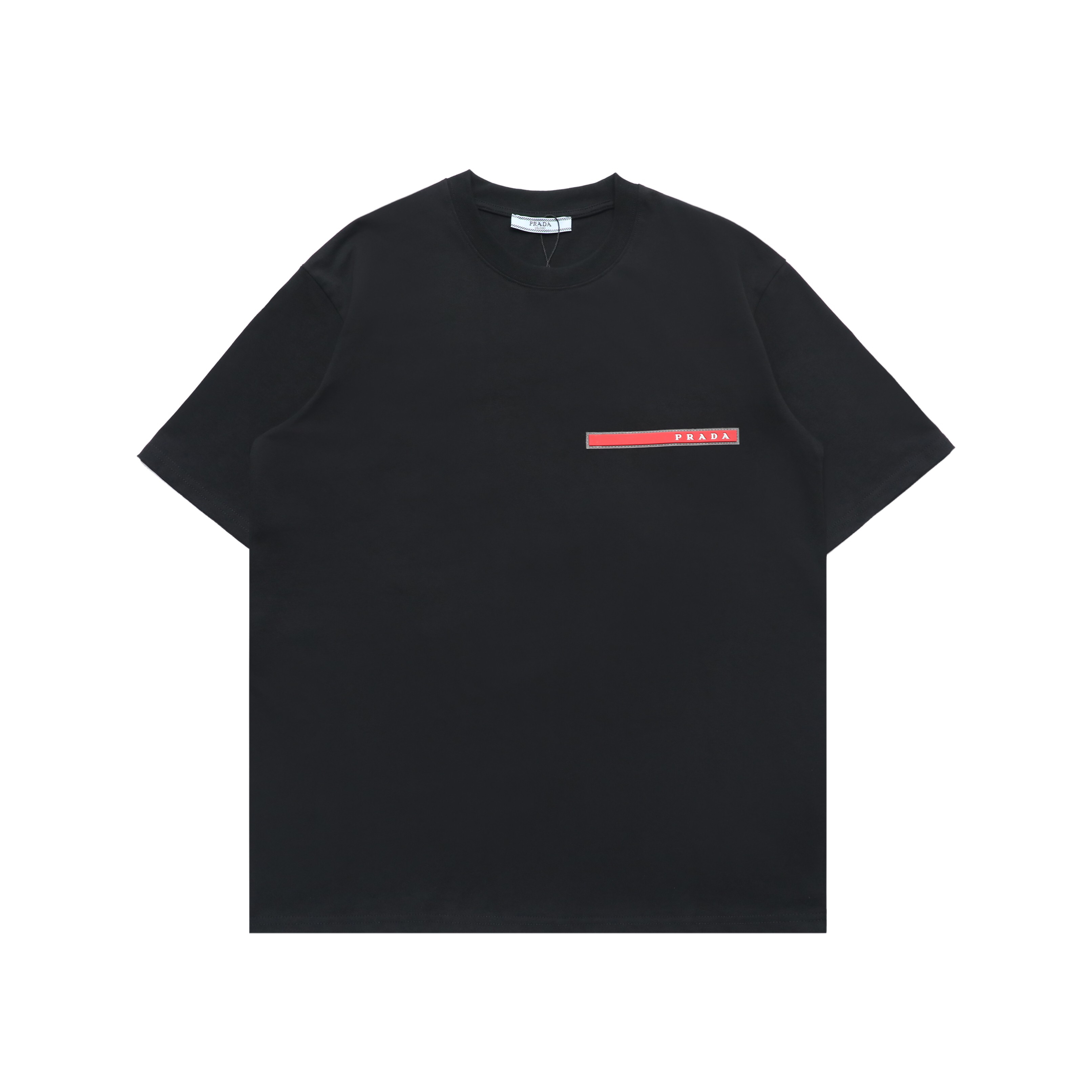 プラダ「Prada」ベーシックロゴ カジュアルクルーネックTシャツ