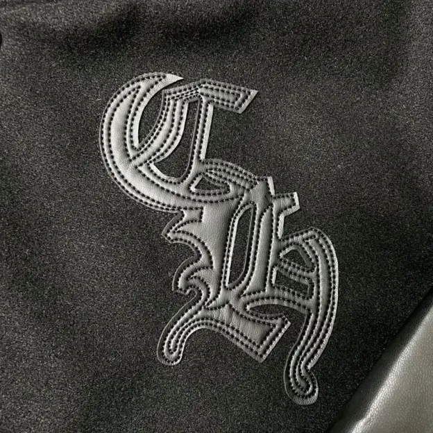 クロムハーツ「Chrome Hearts」レザー ベースボール ジャケット