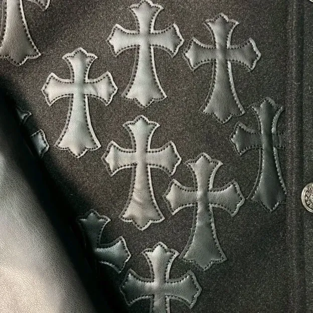 クロムハーツ「Chrome Hearts」レザー ベースボール ジャケット