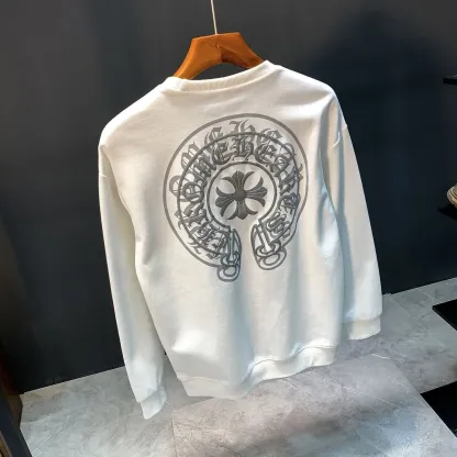 クロムハーツ「Chrome Hearts」ファッションブランドのスウェットシャツ秋冬新作プラスベルベット厚手カジュアルラウンドネックルーズジャケット