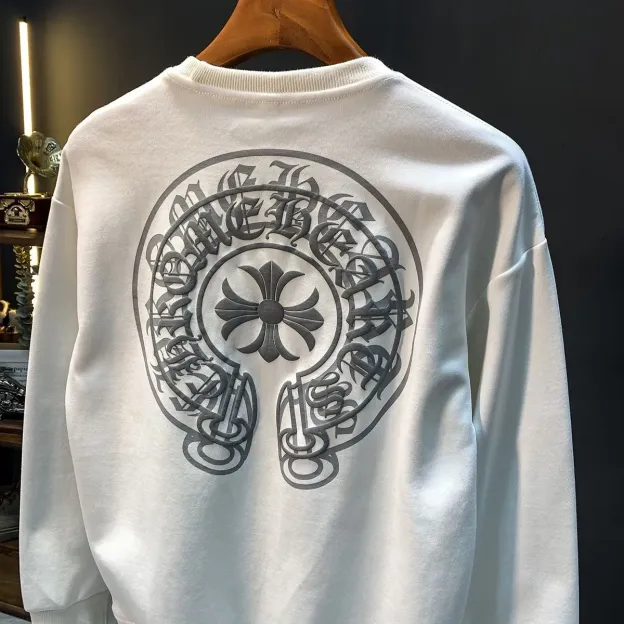 クロムハーツ「Chrome Hearts」ファッションブランドのスウェットシャツ秋冬新作プラスベルベット厚手カジュアルラウンドネックルーズジャケット