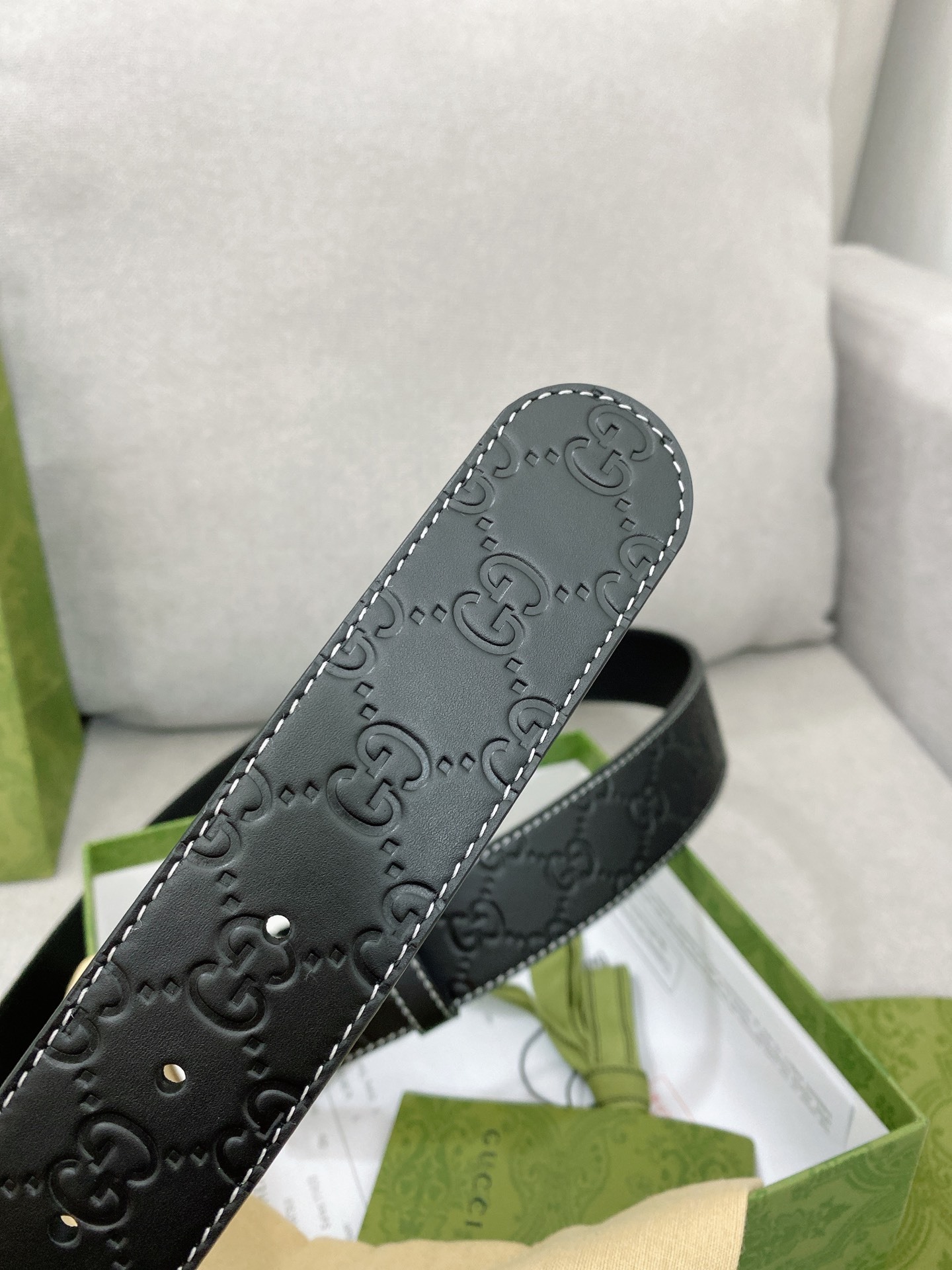 グッチ「Gucci」インターロッキングG バックル付き ワイドベルト