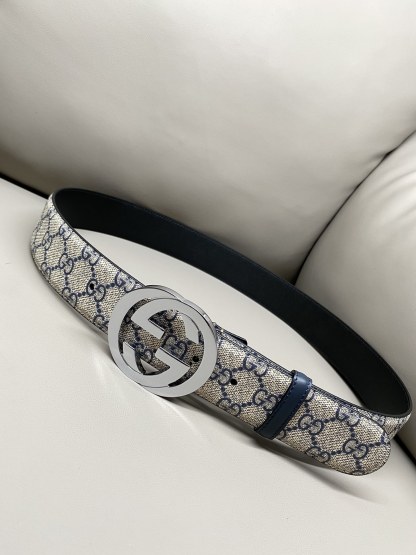 グッチ「Gucci」インターロッキングG バックル付き ワイドベルト