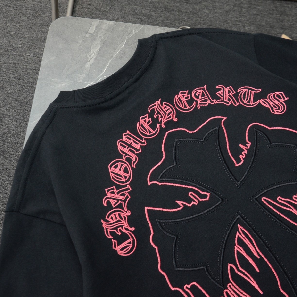 クロムハーツ「Chrome Hearts」クロスエンブロイダリーTシャツ + プレミアム半袖カットソー（S/M/L/XL/XXL）