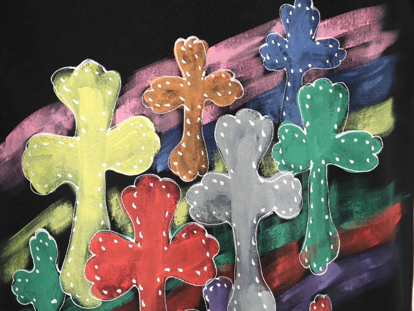 クロムハーツ「Chrome Hearts」レインボークロス オーバーサイズTシャツ