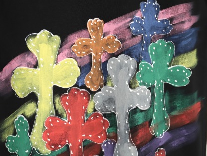 クロムハーツ「Chrome Hearts」レインボークロス オーバーサイズTシャツ