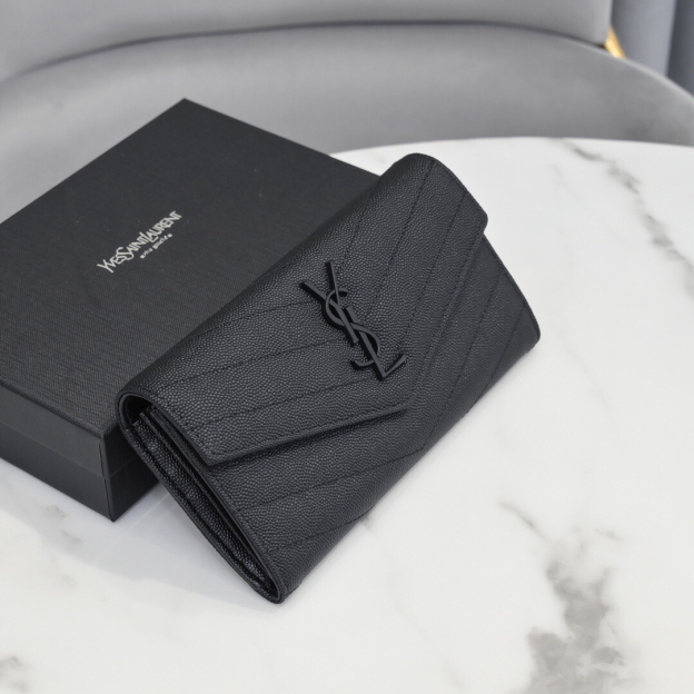 サンローラン「Saint Laurent」カサンドラ マトラッセ ラージ フラップウォレット