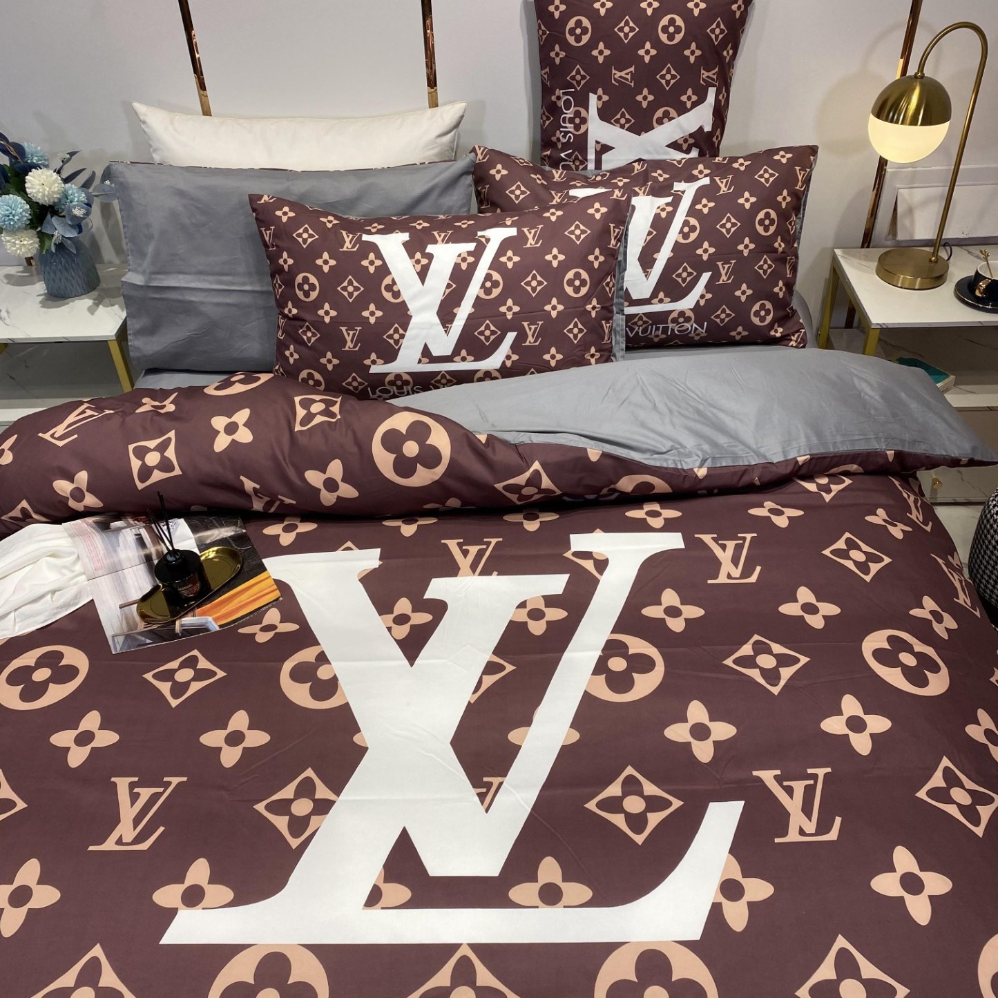 ルイ・ヴィトン「Louis Vuitton」プレミアムコットン デジタルプリント 4点セット