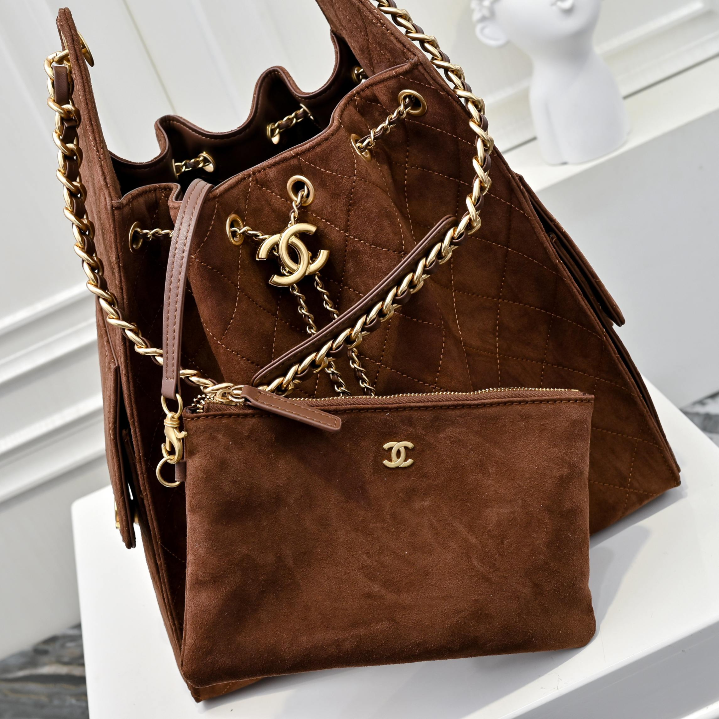 シャネル「Chanel」シャネル 25C スエード×カーフスキン ホーボーバッグ / ショルダーバッグ