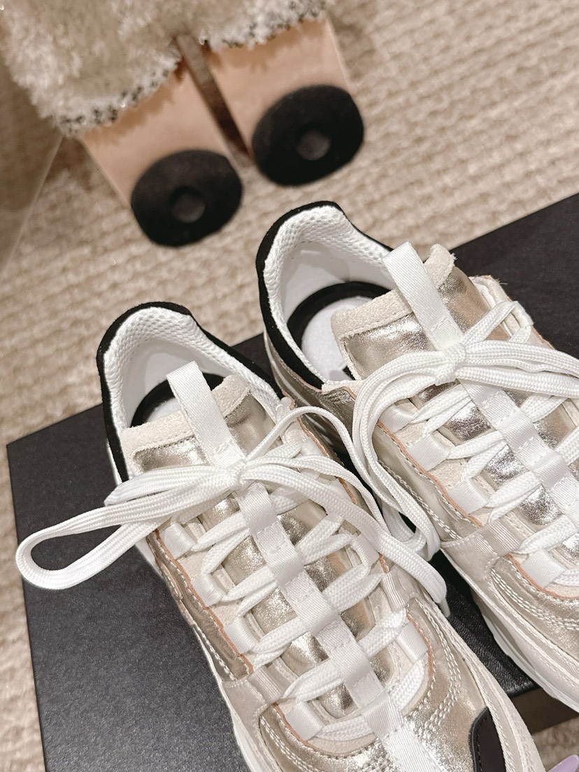 シャネル「Chanel」シャネル スタイル レザースニーカー (パンダカラー) / レジャースニーカー