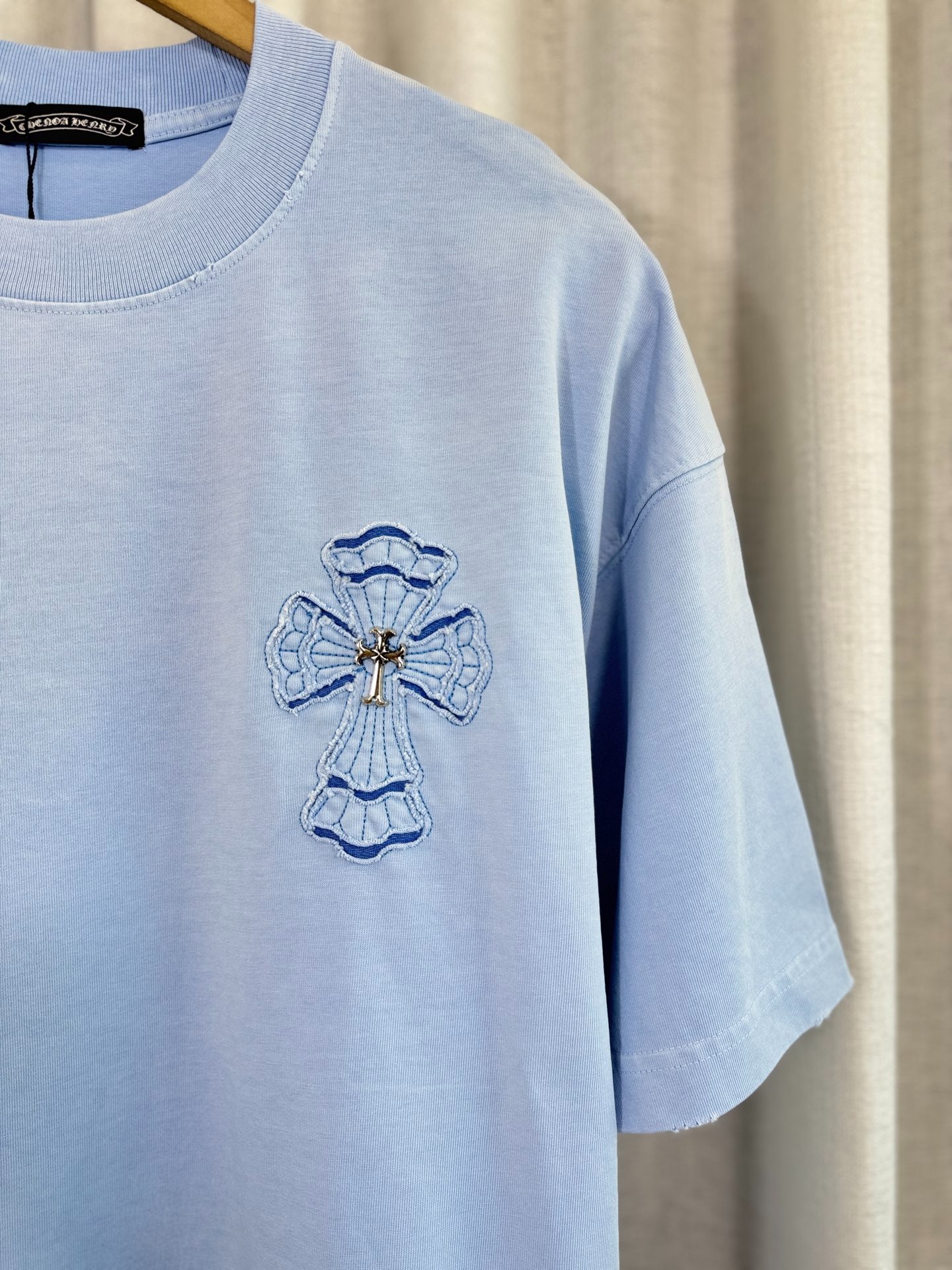 クロムハーツ「Chrome Hearts」クロスパッチワーク ウォッシュドTシャツ