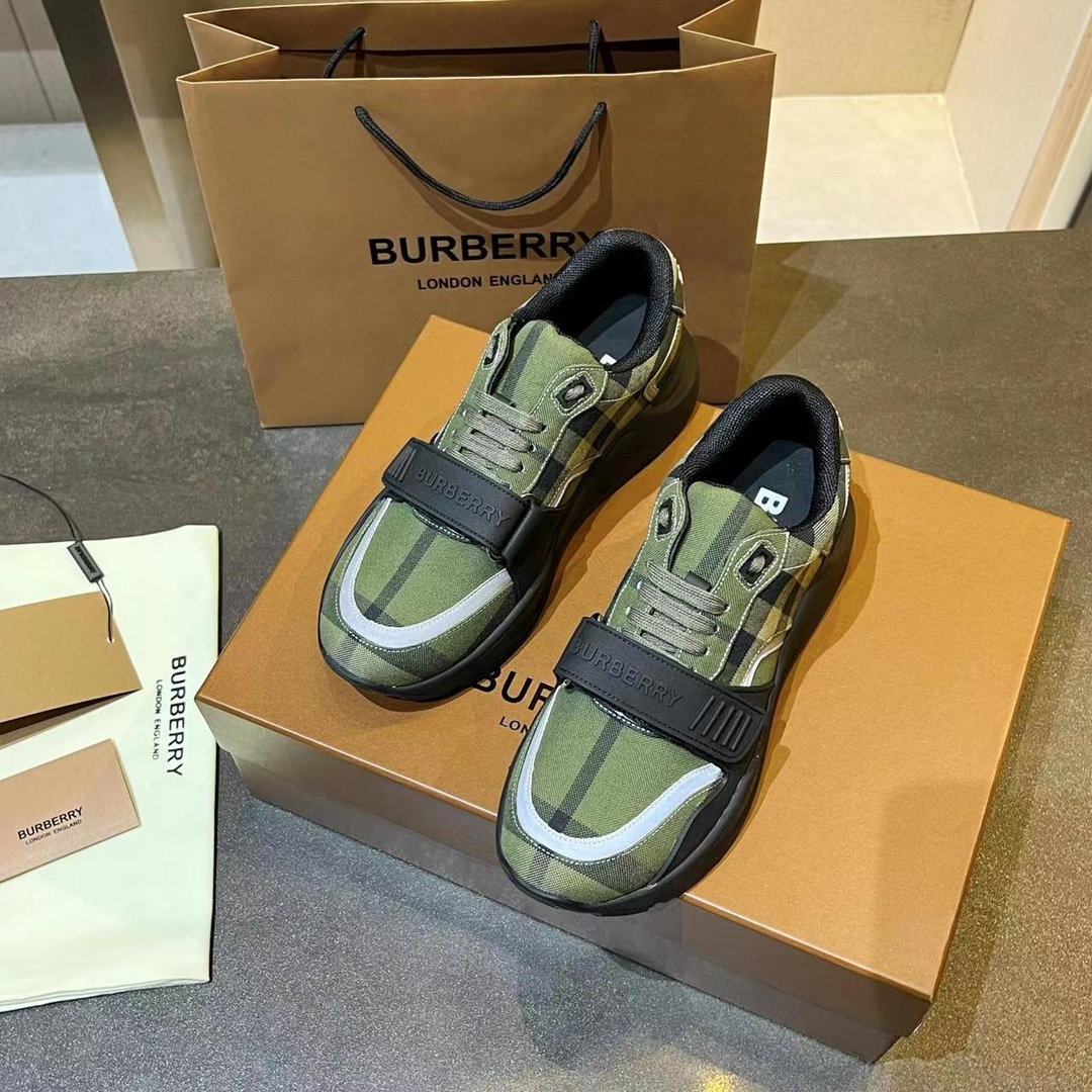 バーバリー「Burberry」バーバリー チェック プラットフォーム スニーカー / レザースニーカー