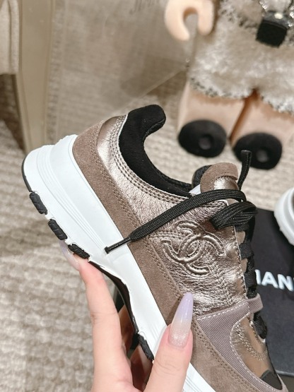 シャネル「Chanel」シャネル スタイル レザースニーカー (パンダカラー) / レジャースニーカー
