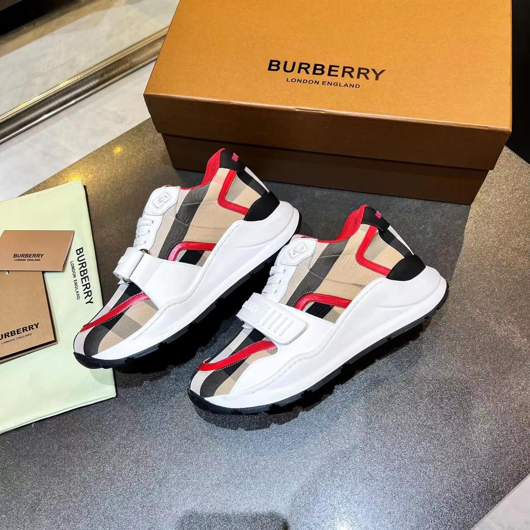 バーバリー「Burberry」バーバリー チェック プラットフォーム スニーカー / レザースニーカー