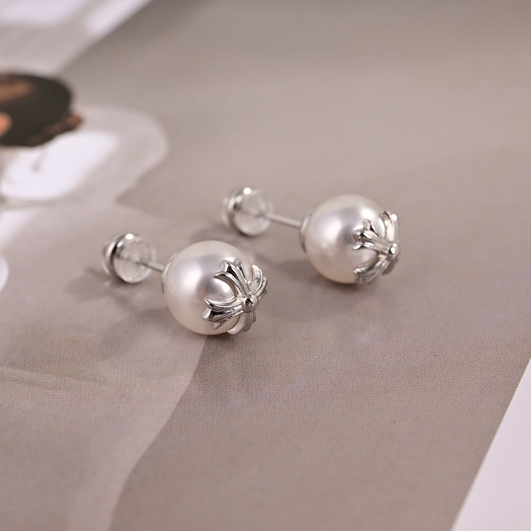 クロムハーツ「Chrome Hearts」クロムハーツ フルダイヤクロスピアス S925 ピアス