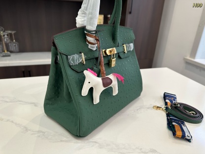 エルメス「Hermès」Birkin オーストリッチレザー ショルダーバッグ