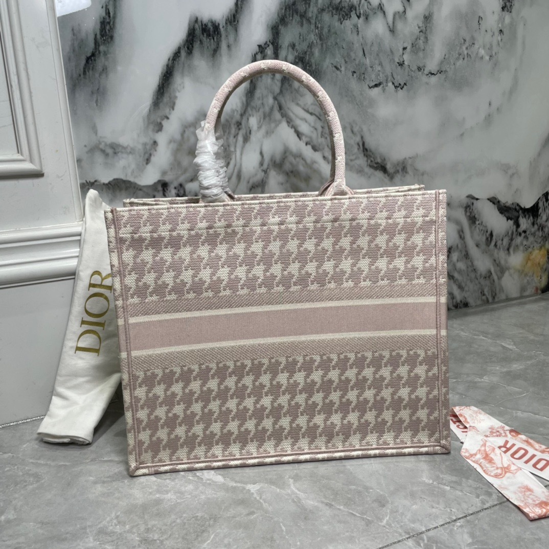ディオール「Dior」Book Tote 千鳥柄 ラージサイズ ショッピングトートバッグ