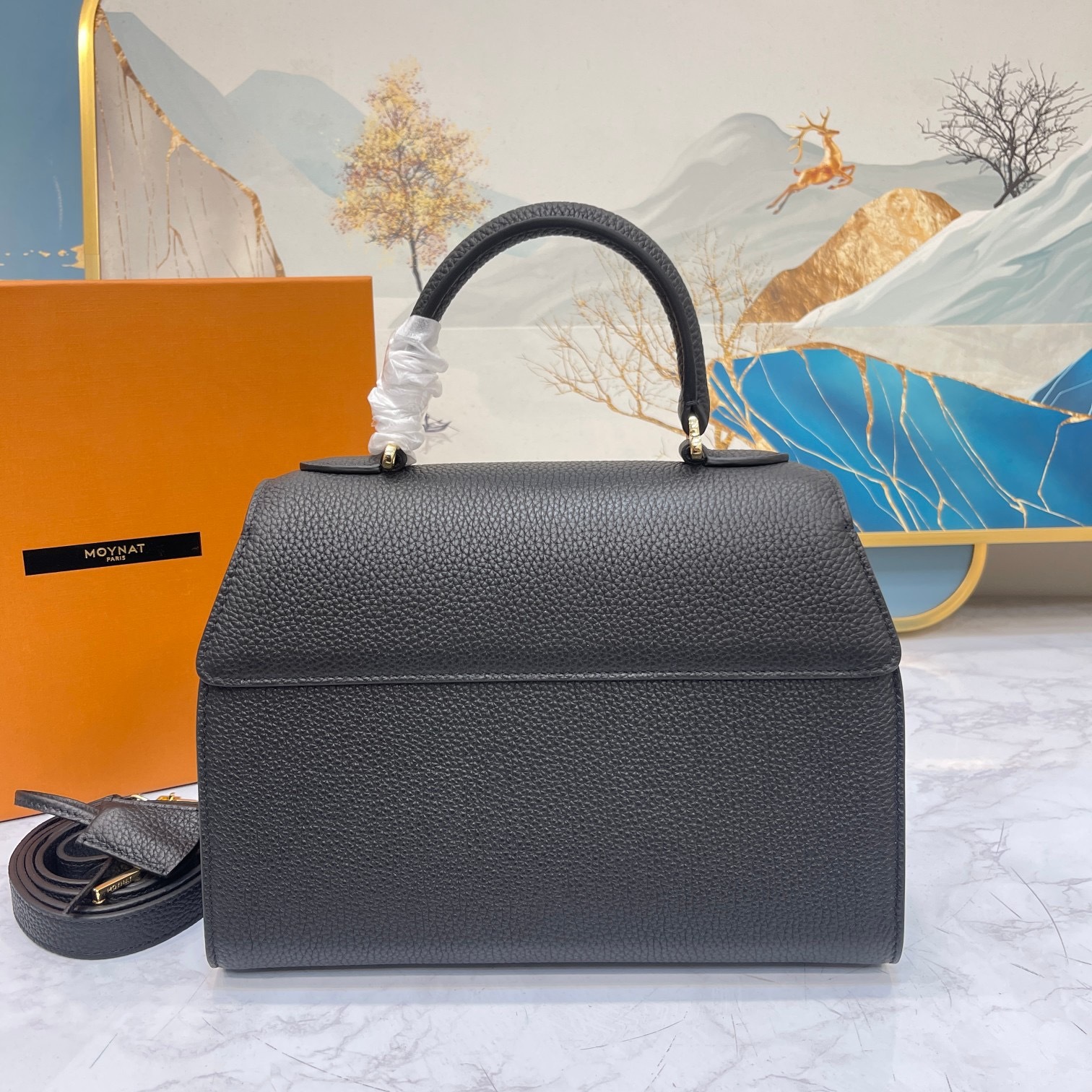 モイナ「Moynat」Réjane レザーバッグ
