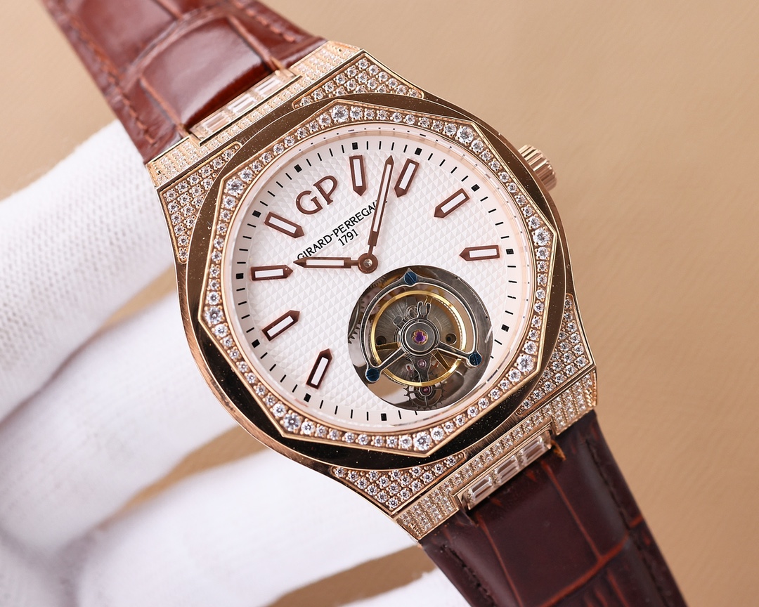 ジラール・ペルゴ「Girard-Perregaux」 ラウレアート クロノグラフ トゥールビヨン 腕時計42MM