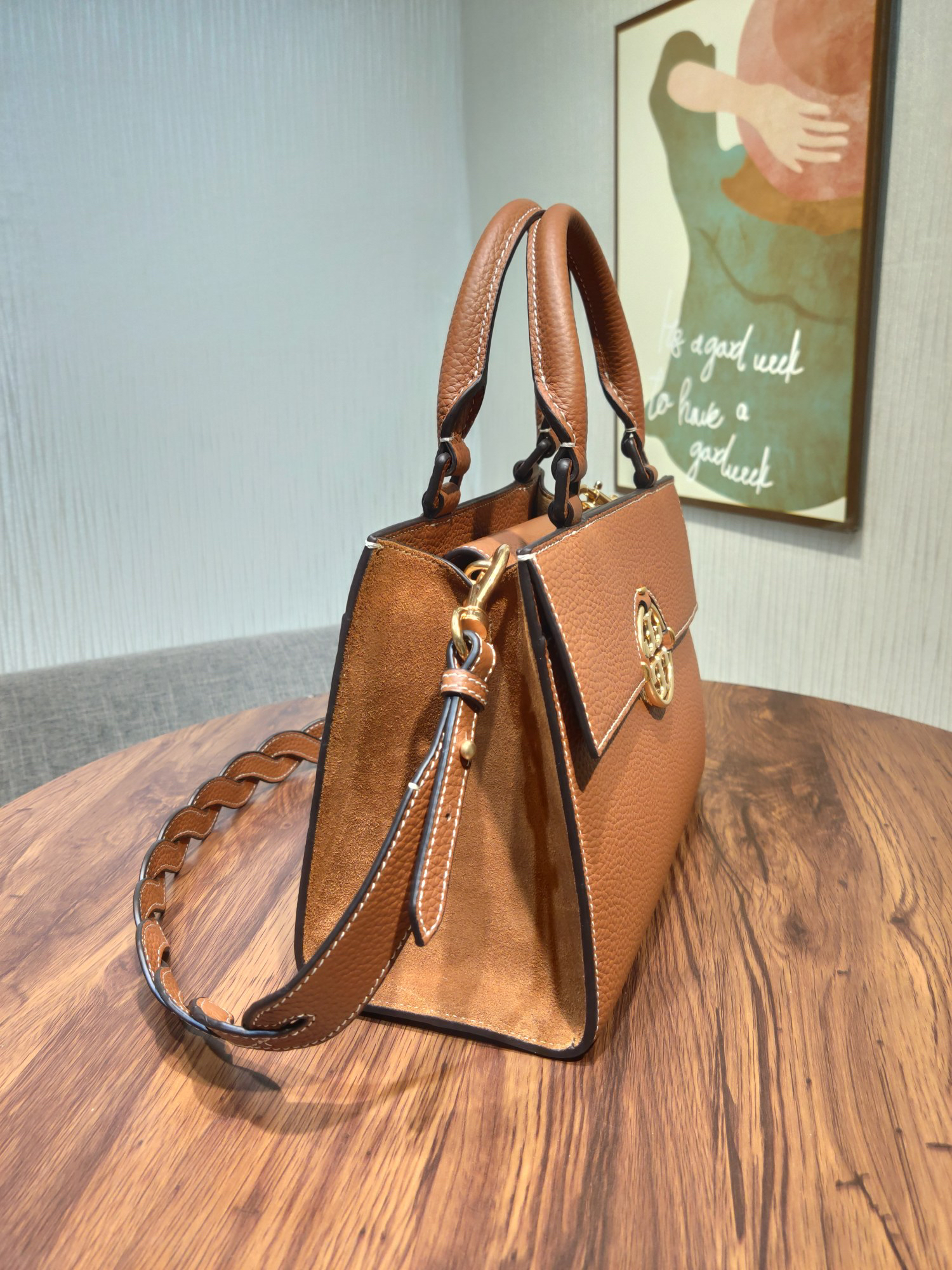 トリー バーチ「Tory Burch」ミラー ピーブレザー ハンドバッグ