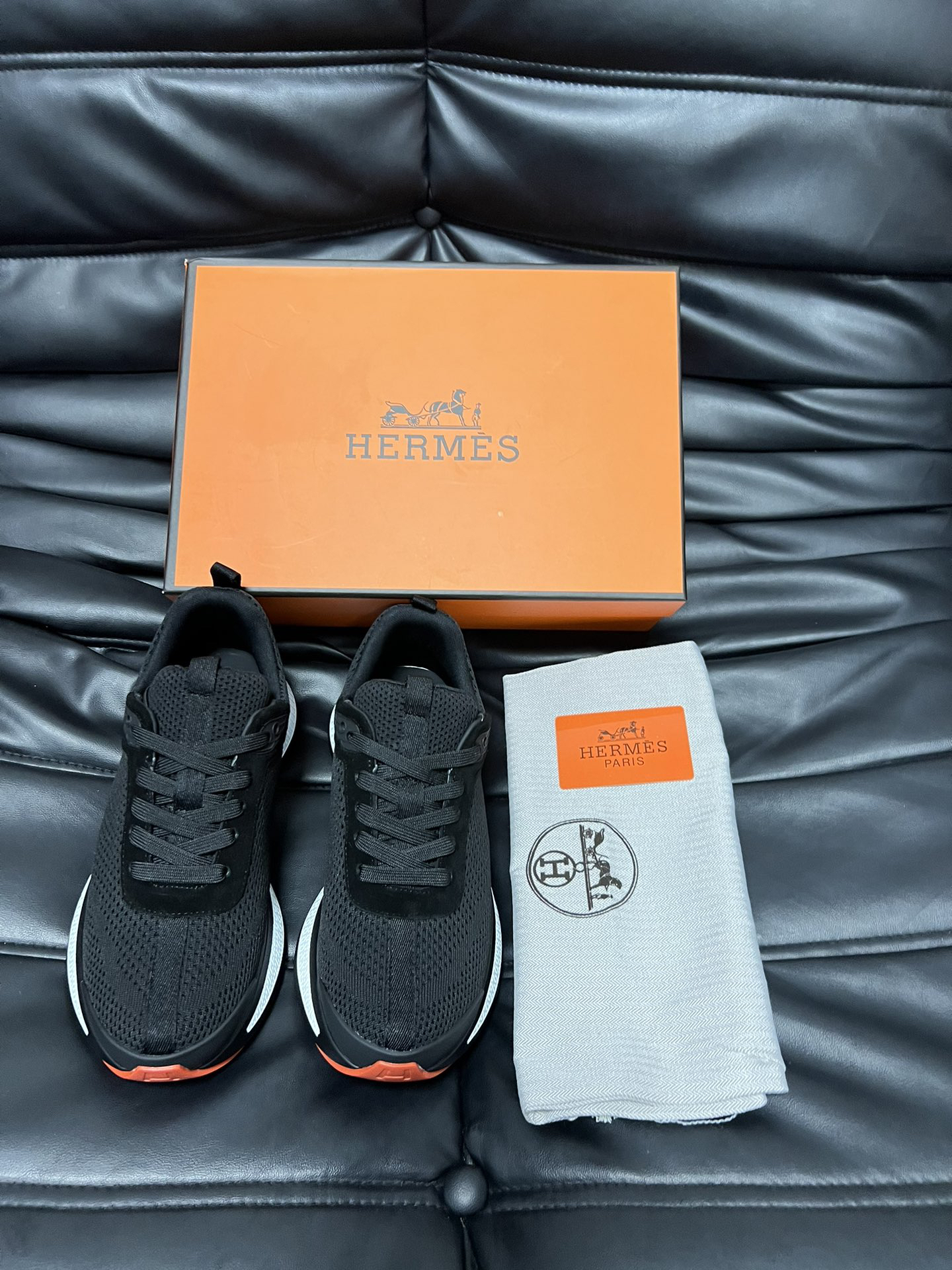 エルメス［Hermès］メンズ テックニット モダンスニーカー