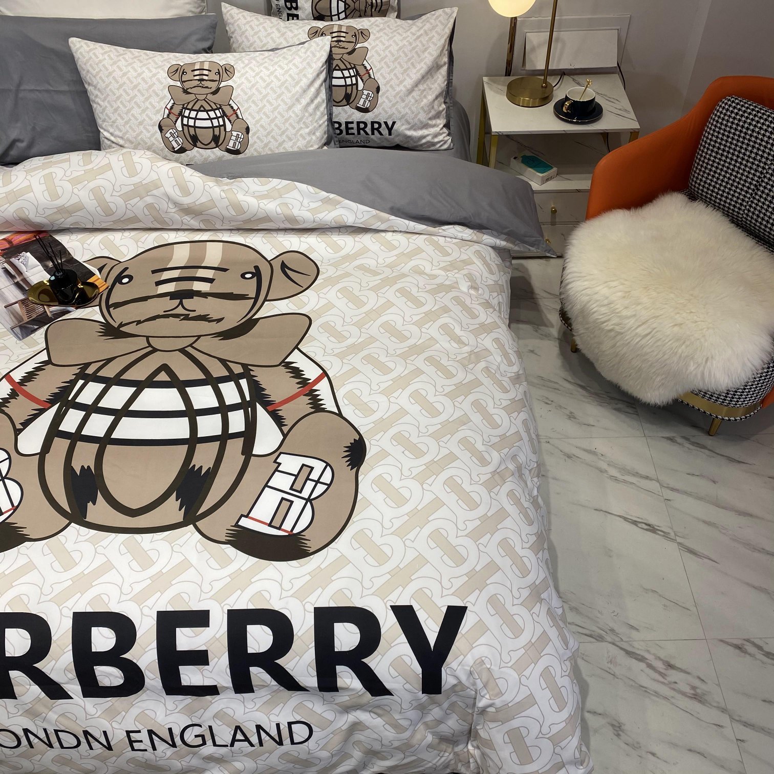 バーバリー「Burberry」プレミアムコットン デジタルプリント 4点セット