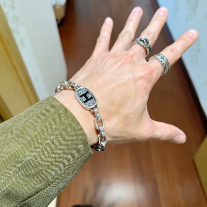 エルメス「Hermès」プラチナ 強化版 アンカーチェーン ブレスレット16MM