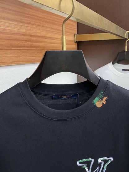 ルイ・ヴィトン「Louis Vuitton」SS25 新工艺モノグラム コットン オーバーサイズ クルーネックTシャツ（メンズ）